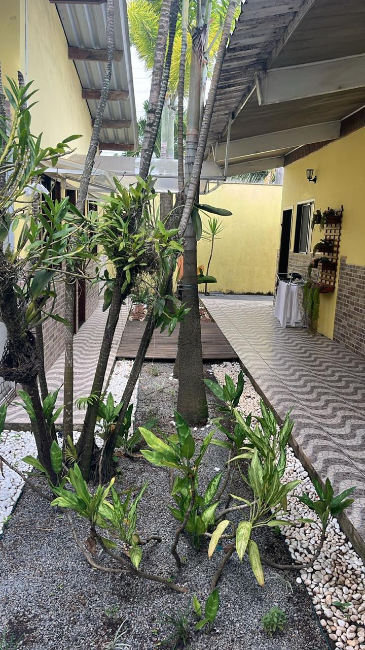 Corredor externo com palmeiras